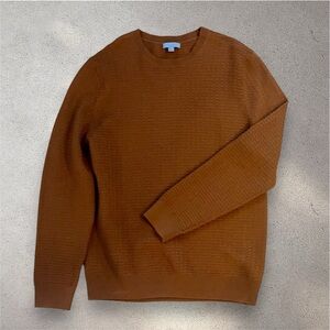 COS Men's Rust 100% Textured Wool Crewneck Sweater Large